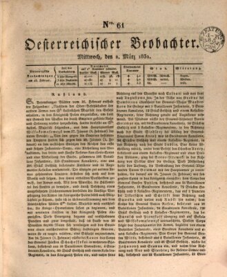 Der Oesterreichische Beobachter Mittwoch 2. März 1831