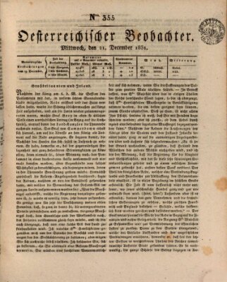 Der Oesterreichische Beobachter Mittwoch 21. Dezember 1831