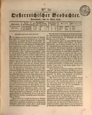 Der Oesterreichische Beobachter Samstag 10. März 1832