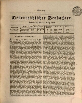 Der Oesterreichische Beobachter Donnerstag 15. März 1832
