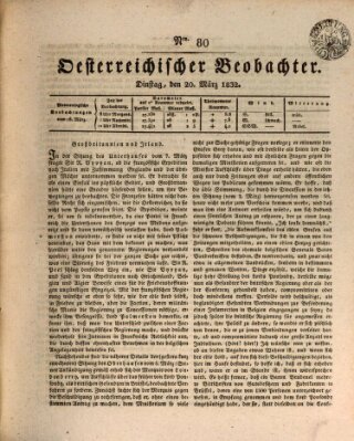 Der Oesterreichische Beobachter Dienstag 20. März 1832