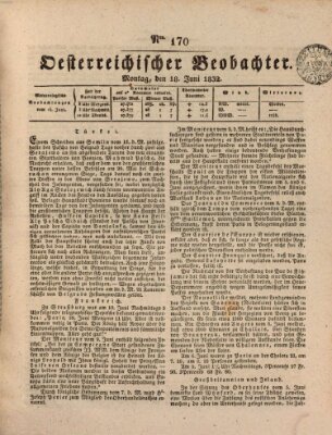 Der Oesterreichische Beobachter Montag 18. Juni 1832