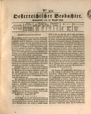 Der Oesterreichische Beobachter Samstag 18. August 1832