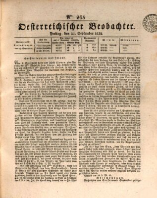Der Oesterreichische Beobachter Freitag 21. September 1832