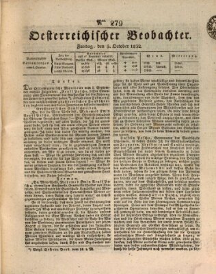 Der Oesterreichische Beobachter Freitag 5. Oktober 1832