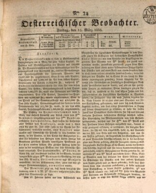 Der Oesterreichische Beobachter Freitag 15. März 1833