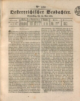 Der Oesterreichische Beobachter Donnerstag 30. Mai 1833