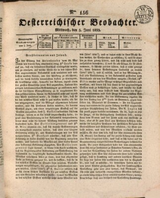 Der Oesterreichische Beobachter Mittwoch 5. Juni 1833