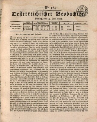 Der Oesterreichische Beobachter Freitag 14. Juni 1833