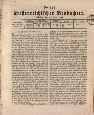 Der Oesterreichische Beobachter Dienstag 25. Juni 1833