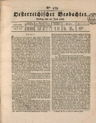 Der Oesterreichische Beobachter Freitag 28. Juni 1833