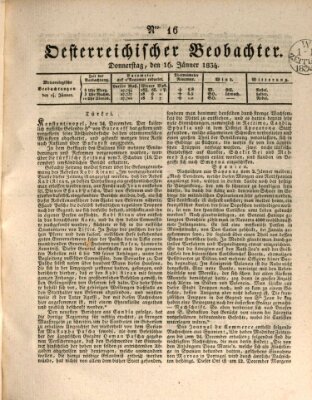 Der Oesterreichische Beobachter Donnerstag 16. Januar 1834