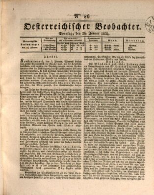 Der Oesterreichische Beobachter Sonntag 26. Januar 1834