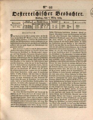 Der Oesterreichische Beobachter Freitag 7. März 1834
