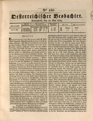 Der Oesterreichische Beobachter Samstag 10. Mai 1834