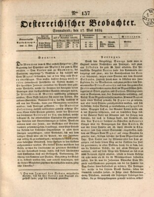 Der Oesterreichische Beobachter Samstag 17. Mai 1834
