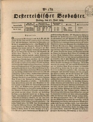 Der Oesterreichische Beobachter Freitag 27. Juni 1834