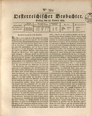 Der Oesterreichische Beobachter Dienstag 28. Oktober 1834