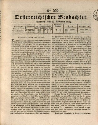 Der Oesterreichische Beobachter Mittwoch 26. November 1834