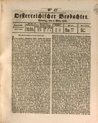 Der Oesterreichische Beobachter Sonntag 8. März 1835