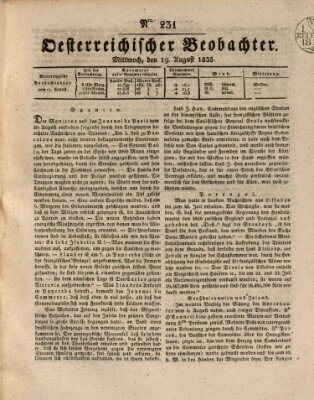 Der Oesterreichische Beobachter Mittwoch 19. August 1835