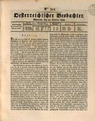 Der Oesterreichische Beobachter Mittwoch 28. Oktober 1835