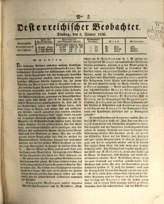 Der Oesterreichische Beobachter Dienstag 5. Januar 1836