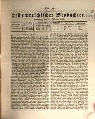 Der Oesterreichische Beobachter Sonntag 24. Januar 1836
