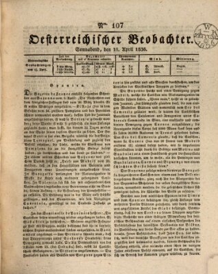 Der Oesterreichische Beobachter Samstag 16. April 1836