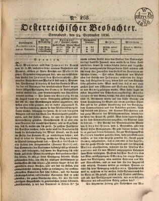 Der Oesterreichische Beobachter Samstag 24. September 1836