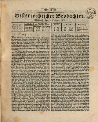 Der Oesterreichische Beobachter Mittwoch 5. Oktober 1836