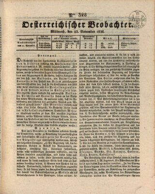 Der Oesterreichische Beobachter Mittwoch 23. November 1836