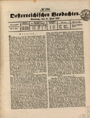Der Oesterreichische Beobachter Sonntag 25. Juni 1837
