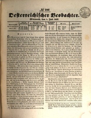 Der Oesterreichische Beobachter Mittwoch 5. Juli 1837