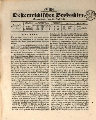 Der Oesterreichische Beobachter Samstag 28. Juli 1838