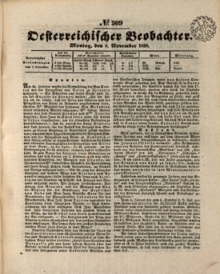 Der Oesterreichische Beobachter Montag 5. November 1838