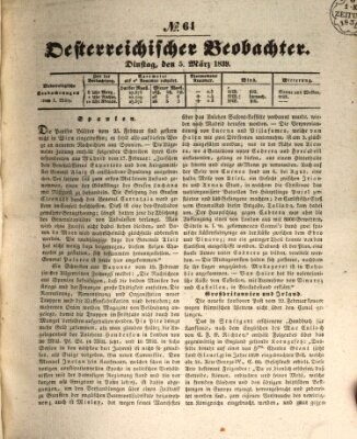 Der Oesterreichische Beobachter Dienstag 5. März 1839