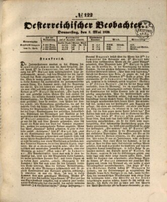 Der Oesterreichische Beobachter Donnerstag 2. Mai 1839