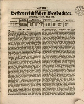 Der Oesterreichische Beobachter Sonntag 26. Mai 1839