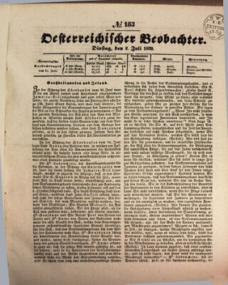 Der Oesterreichische Beobachter Dienstag 2. Juli 1839
