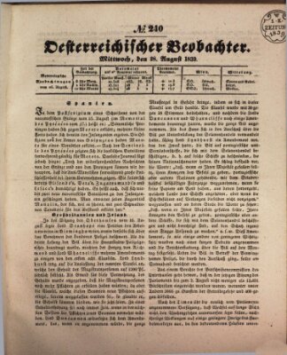 Der Oesterreichische Beobachter Mittwoch 28. August 1839