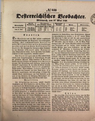 Der Oesterreichische Beobachter Mittwoch 27. Mai 1840