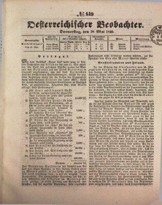 Der Oesterreichische Beobachter Donnerstag 28. Mai 1840