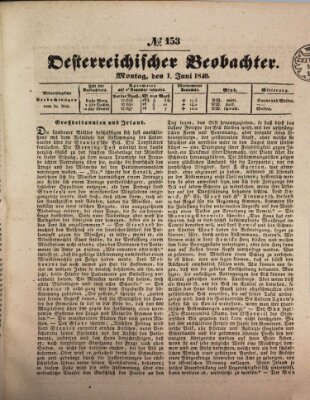 Der Oesterreichische Beobachter Montag 1. Juni 1840