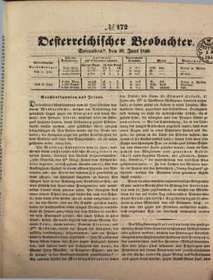 Der Oesterreichische Beobachter Samstag 20. Juni 1840