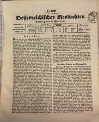 Der Oesterreichische Beobachter Sonntag 28. Juni 1840