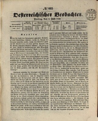 Der Oesterreichische Beobachter Freitag 3. Juli 1840