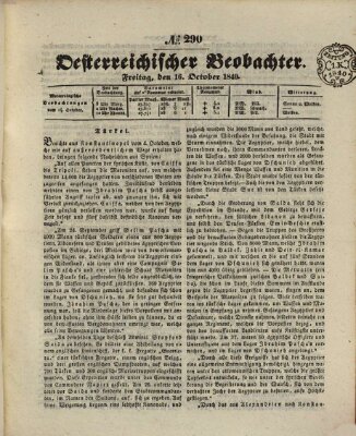 Der Oesterreichische Beobachter Freitag 16. Oktober 1840