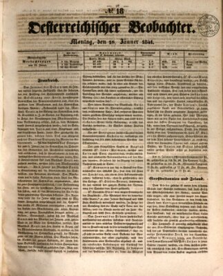 Der Oesterreichische Beobachter Montag 18. Januar 1841