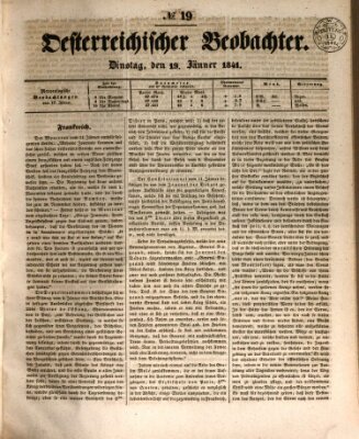 Der Oesterreichische Beobachter Dienstag 19. Januar 1841
